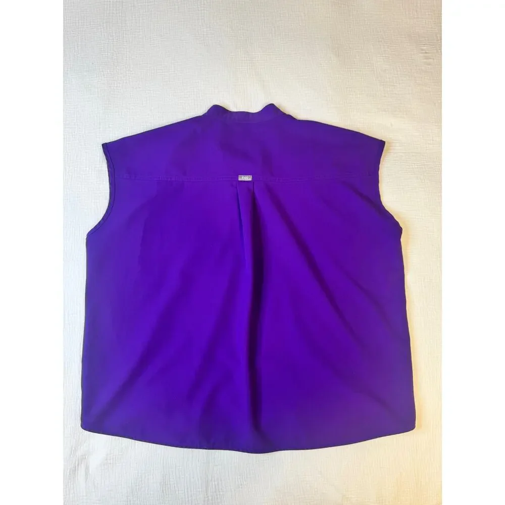 FIGS Rafaela Oversized Scrub Top Digital Grape Purple Women's XL Retired Rare LE - Picture 6 of 15